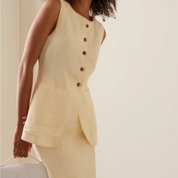 Posse Tops - Posse Emma Linen Vest - Butter Yellow